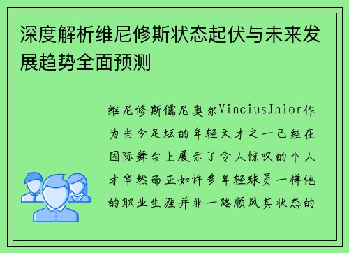 深度解析维尼修斯状态起伏与未来发展趋势全面预测